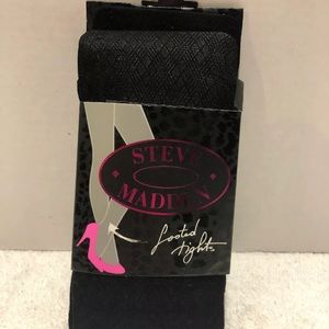NWT Steve Madden Footed Tights - Black- Size S/M